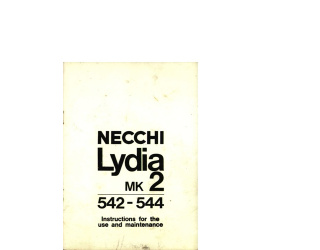 Necchi Sewing Machine 542 Manual